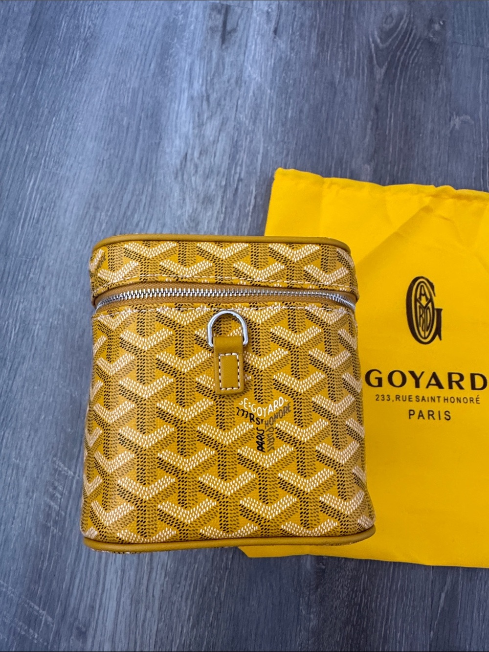 Source Unknown Yellow Chevron Travel Vanity Case - Picture 4 of 11